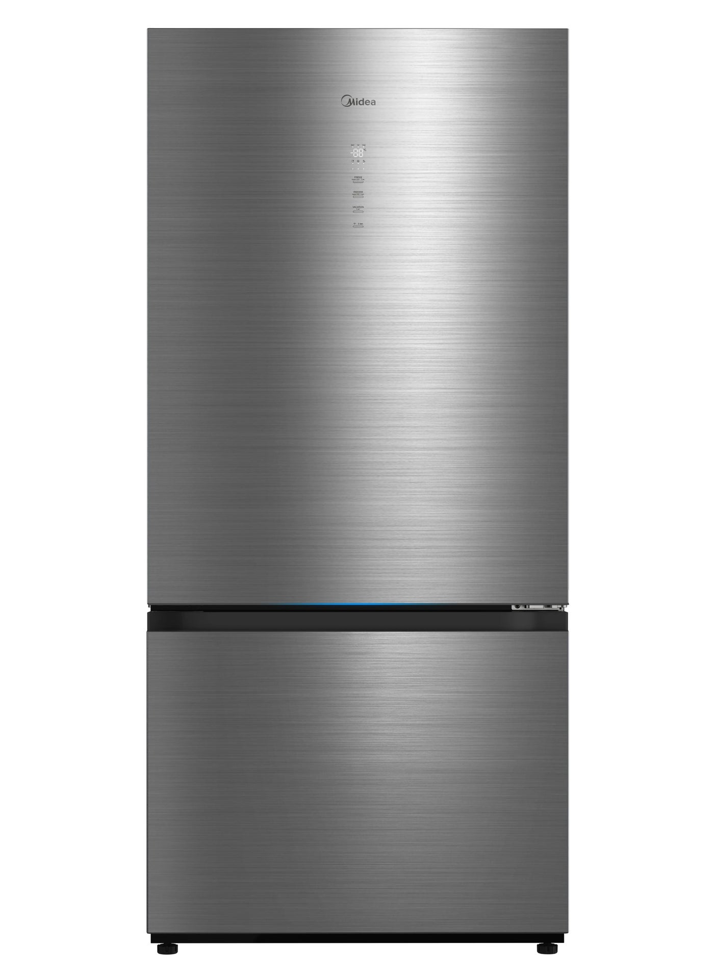 Midea 680 Liters, Bottum Freezer Refrigerator, Reversible Door, Digital Control , Silver - MDRB905FIN46D